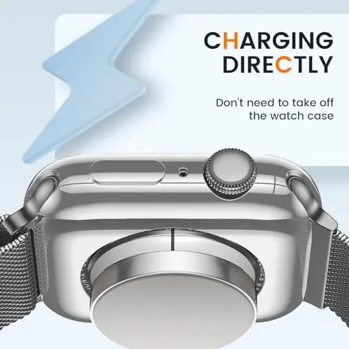 [2 Pack] Goton Bumper Case for Apple Watch Series 9 8 7 41mm, Ultra Thin Soft TPU Shockproof Case Cover Bumper Protector for iWatch Accessories (No Screen Protector) 41mm Silver+Silver - 1