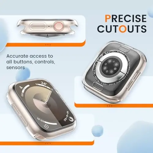 [2 Pack] Goton Bumper Case for Apple Watch Series 9 8 7 41mm, Ultra Thin Soft TPU Shockproof Case Cover Bumper Protector for iWatch Accessories (No Screen Protector) 41mm Clear+Clear - 5