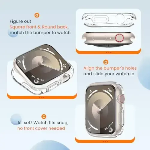 [2 Pack] Goton Bumper Case for Apple Watch Series 9 8 7 41mm, Ultra Thin Soft TPU Shockproof Case Cover Bumper Protector for iWatch Accessories (No Screen Protector) 41mm Clear+Clear - 3