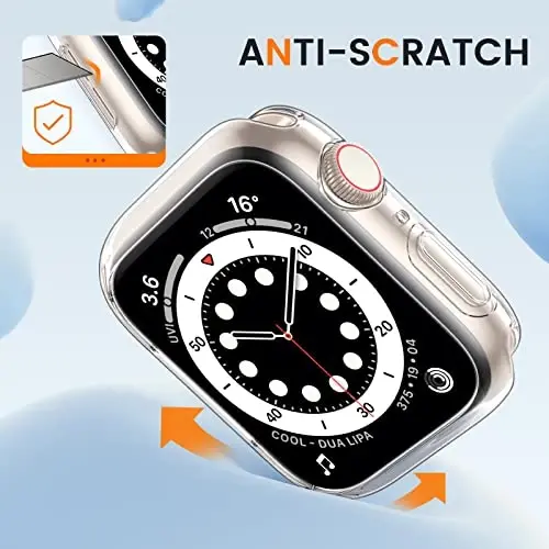 [2 Pack] Goton Bumper Case for Apple Watch Series SE2 SE 6 5 4 40mm, Ultra Thin Soft TPU Shockproof Case Cover Bumper Protector for iWatch Accessories (No Screen Protector) 40mm Clear+Black - 4