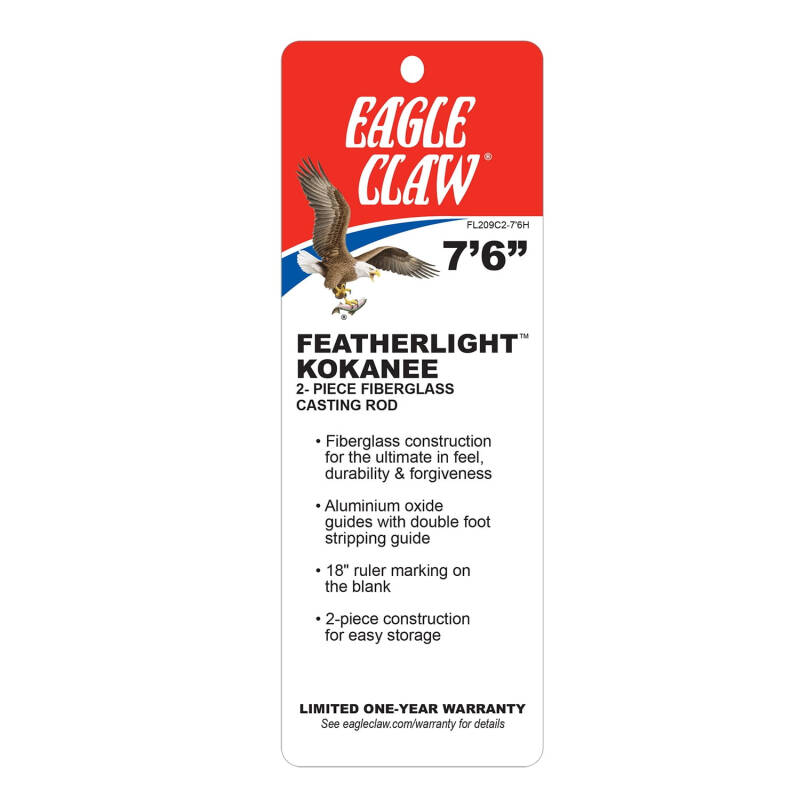 (2 pack) Eagle Claw FL209C2-7'6 2-Piece Featherlight 7’6” Casting Rod- - 3