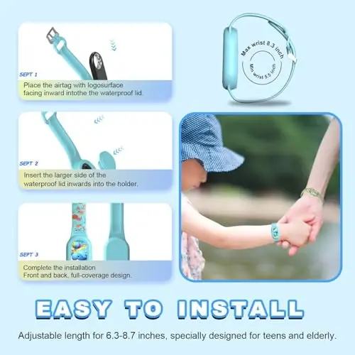 [2Pack] Cute Bracelet for Galaxy SmartTag 2 (2023), Silicone Cartoon Smart Tag 2 Wristband Holder Compatible with Samsung SmartTag 2 Waterproof Smart Tag 2 Case for Kids Elderly (Dinosaurs & Whales) - 6