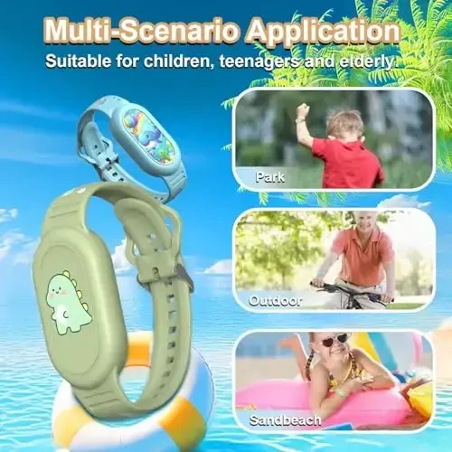 [2Pack] Cute Bracelet for Galaxy SmartTag 2 (2023), Silicone Cartoon Smart Tag 2 Wristband Holder Compatible with Samsung SmartTag 2 Waterproof Smart Tag 2 Case for Kids Elderly (Dinosaurs & Whales) - 5