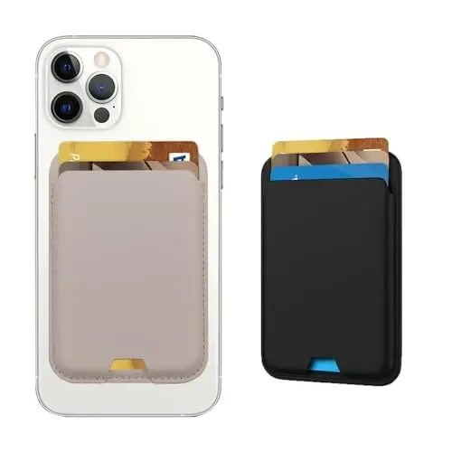 iLodn Magnetic Wallet Compatible with MagSafe for iPhone 17 16 15 14 13 12 Pro Max Air Plus Model, Mag 3 Safe Card Holder Stick on Accessories for Apple Cell Phone & Case, Black&Baby Pink - 6