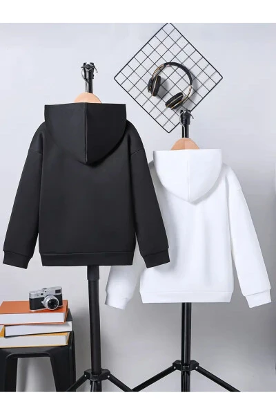 2li paket Kız-Erkek Çocuk BASKISIZ Kapşonlu Sweatshirt ( YENİ ÜRÜN )-1 - BAXIA (1)