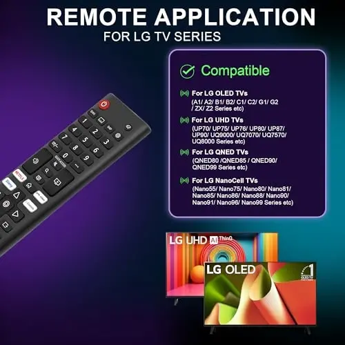 (Pack of 2) Universal Remote for LG Smart TV Remote Control Replacement, Compatible with All LG LCD LED OLED UHD HDTV 3D 4K Smart TV Models - Easy Setup with 4 Shortcuts Key - 2