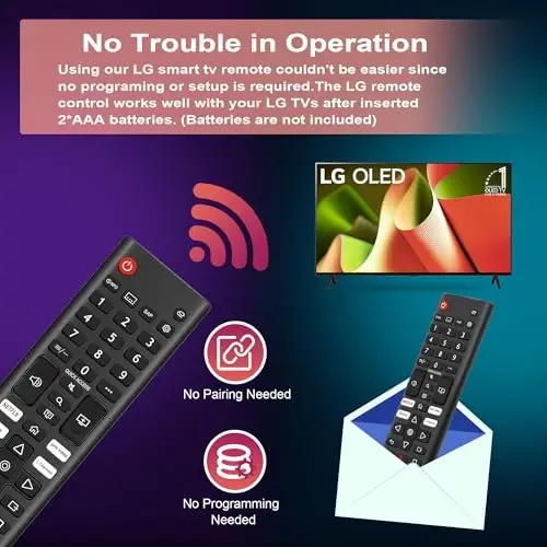 (Pack of 2) Universal Remote for LG Smart TV Remote Control Replacement, Compatible with All LG LCD LED OLED UHD HDTV 3D 4K Smart TV Models - Easy Setup with 4 Shortcuts Key - 4