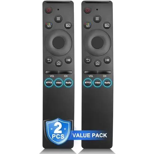 2-Pack Replacement Remote for Samsung Smart TV – No Setup, Instant Response | 2-pack value, works with most Samsung TVs, instant response, streaming shortcut keys, built to last 