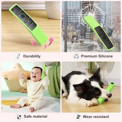 (2 Pack) Cover for Samsung Remote Silicone Protective Case Compatible with Samsung TV Remote Control Cover BN59 Series Glow in The Dark Remote Skin Sleeve - 4