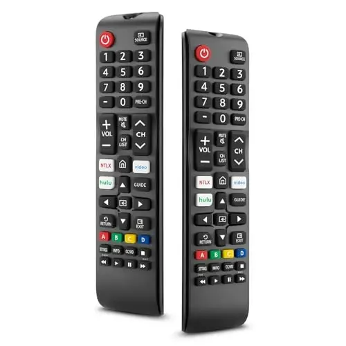 【2-Pack】 Replacement Remote Control for Samsung Smart TV, No Pairing Needed | for Samsung 4K/8K OLED/QLED IR remote, fits Frame/Crystal, repl BN59, NFLX/Hulu shortcuts, no pairing, ABS. - 1