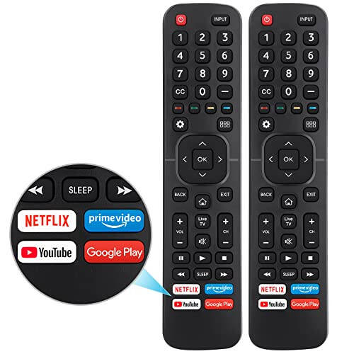 【2'li Paket】 Tüm Hisense TV Uzaktan Kumandaları İçin Yeni Evrensel Uzaktan Kumanda, 2 Adet Yedek Kumanda EN2A27 Hisense-Akıllı-TV-Uzaktan Kumandası İçin, Netflix, Prime Video, YouTube, Google Play Düğmeleriyle - 1