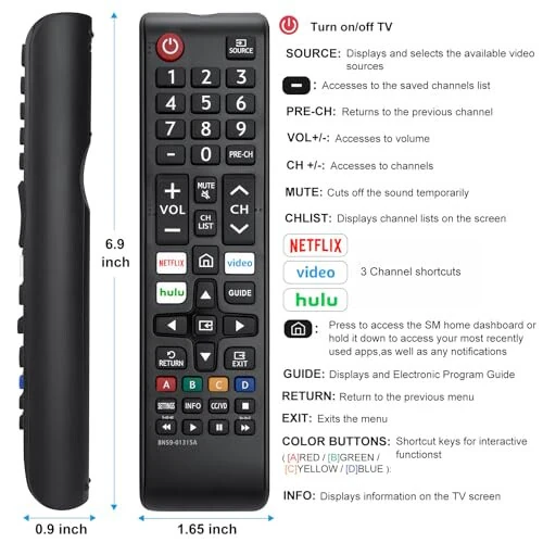 【Pack of 2】 New Universal Remote for All Samsung TV Remote, Replacement Compatible for All Samsung Smart TV, LED, LCD, HDTV, 3D, Series TV - 7