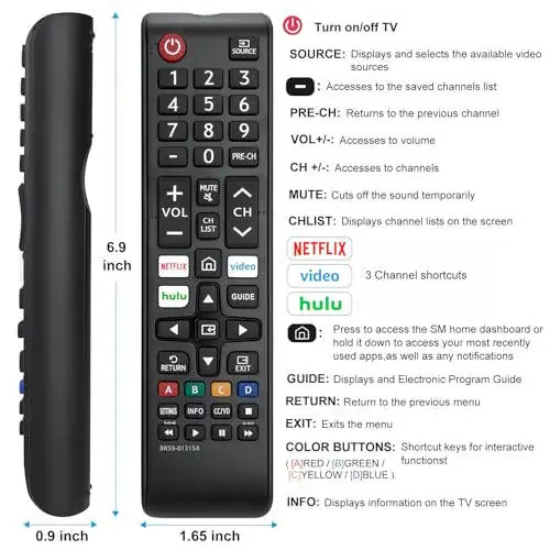 【Pack of 2】 New Universal Remote for All Samsung TV Remote, Replacement Compatible for All Samsung Smart TV, LED, LCD, HDTV, 3D, Series TV - 7