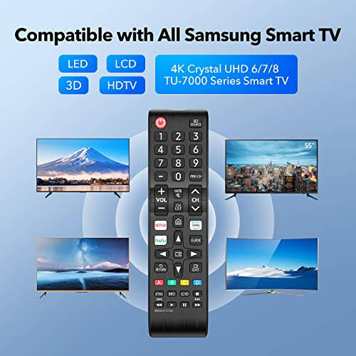 【Pack of 2】 New Universal Remote Control for All Samsung TV Remote, Replacement Compatible for All Samsung Remote Control for Smart TV, LED, LCD, HDTV, 3D, Series TV - 4
