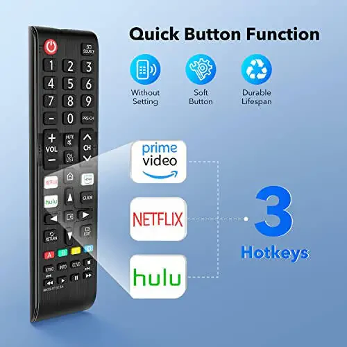 【Pack of 2】 New Universal Remote Control for All Samsung TV Remote, Replacement Compatible for All Samsung Remote Control for Smart TV, LED, LCD, HDTV, 3D, Series TV - 6