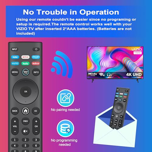 【Pack of 2】 New Universal Remote for VIZIO All LED LCD HD 4K UHD HDR Smartcast 3D Smart TVs Replacement for Vizio-Smart-TV-Remote with 6 Shortcut Buttons for Vizio Smart TVs(D/E/M/P/PX/V/OLED-Series) - 6