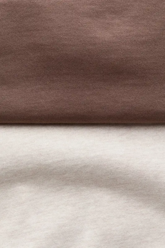 2’li Pamuklu Sweatshirt - Açık bej/Kahverengi - 2