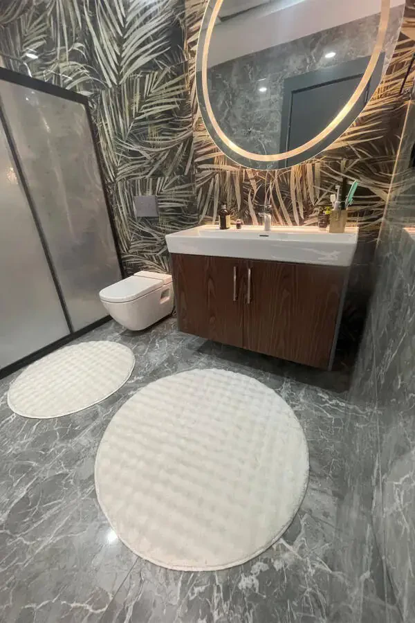 2Lİ PELUŞ BUBLE POST YIKANABİLİR KLOZET TAKIMI 80X80 VE 100X100 - 4