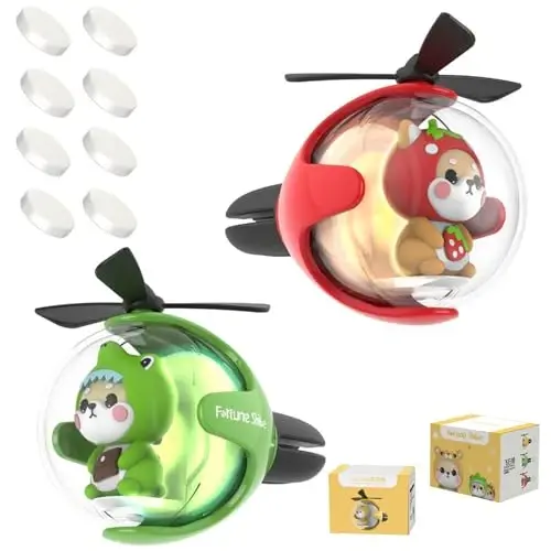 2Pcs Pilot Car Air Freshener, Cute Duck Car Vent Clip Air Freshener Automotive Air Outlet Fan Diffuser, Automotive Interiors Vent Decoration (Green+Red) - 1