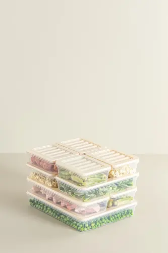 2'li Set Freshbox Mikrodalga Ve Difrize Uygun Saklama Kabı Krem - 3