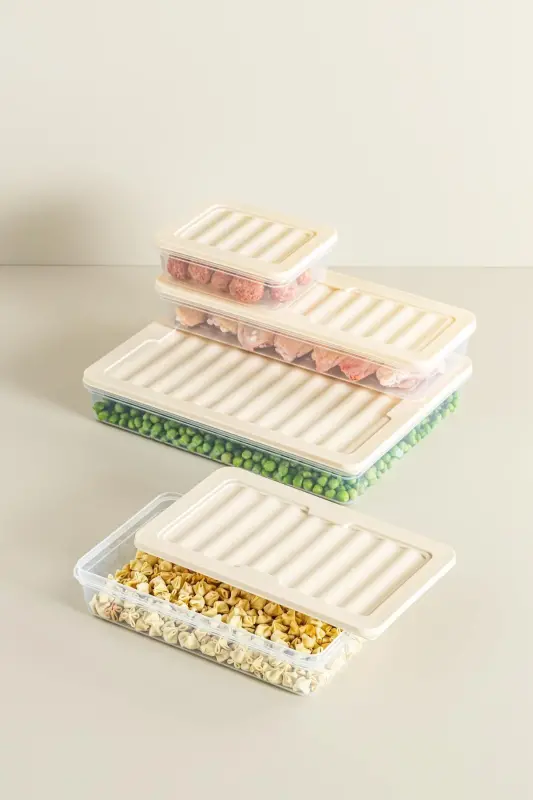 2'li Set Freshbox Mikrodalga Ve Difrize Uygun Saklama Kabı Krem - 4