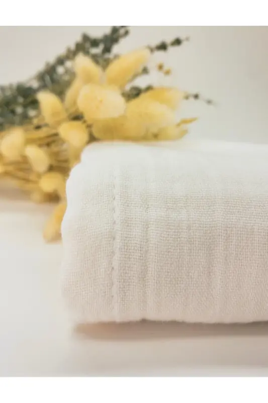 2’li Set Müslin Bebek Örtüsü | 100x100 Cm | %100 Pamuk | Ekru & Indigo Mavisi | Hassas Ciltler Için-İndigo - 1