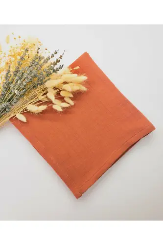 2’li Set Müslin Bebek Örtüsü | 100x100 Cm | %100 Pamuk | Kiremit & Tarçın | Hassas Ciltler Için - Tarçın-Kiremit - 6