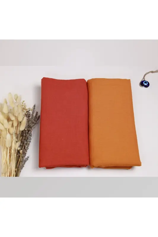 2’li Set Müslin Bebek Örtüsü | 100x100 Cm | %100 Pamuk | Kiremit & Tarçın | Hassas Ciltler Için - Tarçın-Kiremit - 8