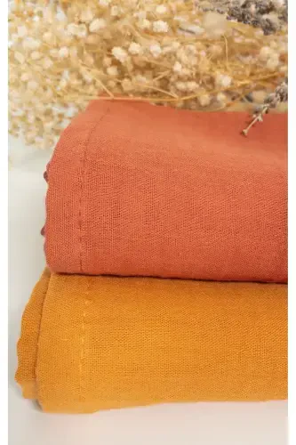 2’li Set Müslin Bebek Örtüsü | 100x100 Cm | %100 Paxta | G'isht & Dolchin | Nozik Terilar Uchun-Dolchin - 1