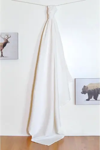 2’li Set Muslin Bebek Oʻrtüsü | 100x100 Sm | %100 Paxta | Ekru & Pushti | Nozik Teri Uchun-Ekru Pushti - 4
