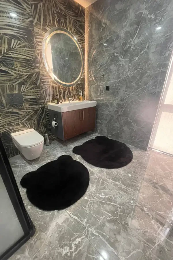 2Lİ СЕВИМЛИ АЙИ ФИГУРЛИ ПОСТ ВАННА ТАҚИМИ КЛОZET ТАҚИМИ 80x80 ва 100x100 - 1