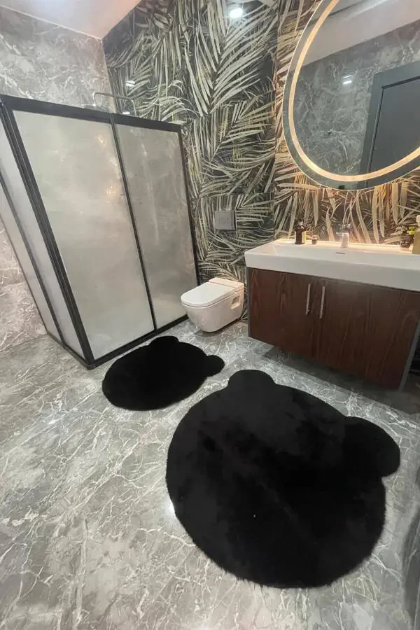 2Lİ СЕВИМЛИ АЙИ ФИГУРЛИ ПОСТ ВАННА ТАҚИМИ КЛОZET ТАҚИМИ 80x80 ва 100x100 - 2