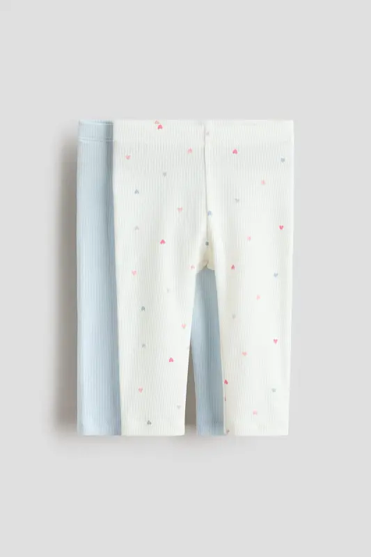 2'li Tayt-Açık mavi/Kalpler - 1