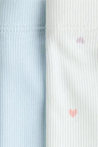 2'li Tayt-Açık mavi/Kalpler - H&M (1)