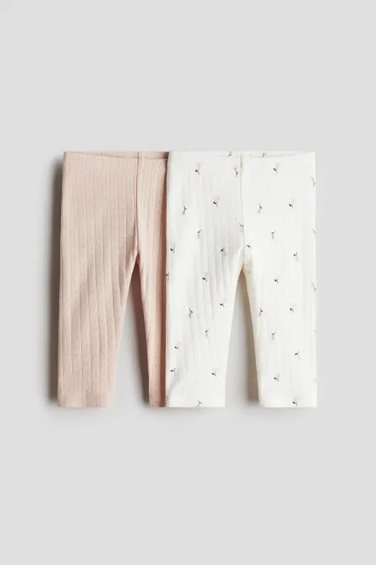 2'li Tayt-Açık pembe/Çiçekli - H&M