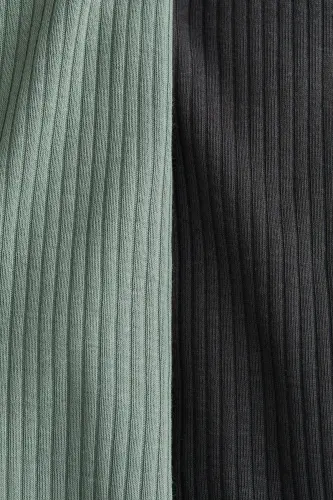 2'li Tayt-Açık yeşil/Koyu gri - H&M (1)