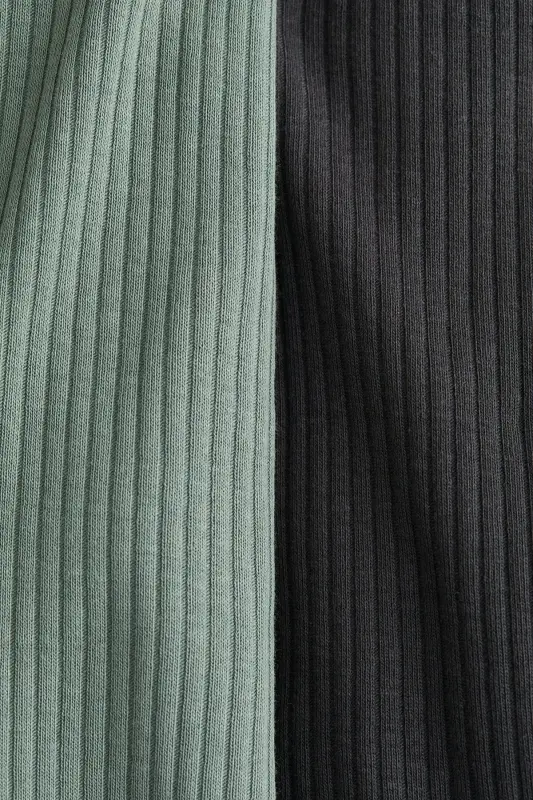 2'li Tayt-Açık yeşil/Koyu gri - 2