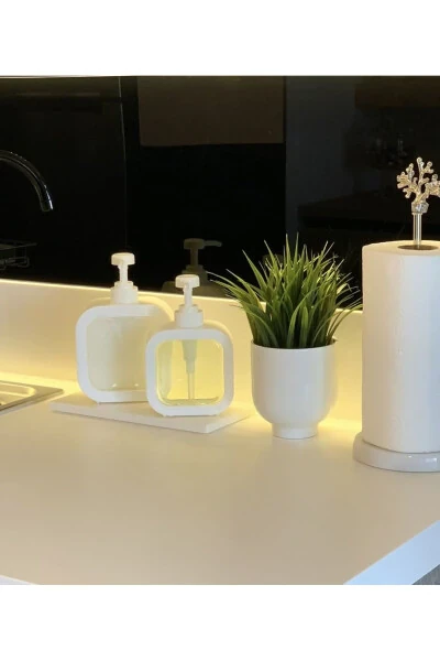 2 Li Tezgah Üstü 500 ml 300 ml Banyo Mutfak Sıvı Sabunluk | Banyo Mutfak Bulaşık Lavabo Deterjanlık - MİMOZA PARK