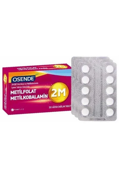 2m Methylcobalamin B12 Methylfolate Folic Acid 30 Tablets - OSENDE