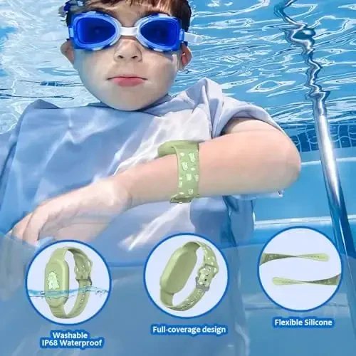 [2Pack] Cute Bracelet for Galaxy SmartTag 2 (2023), Silicone Cartoon Smart Tag 2 Wristband Holder Compatible with Samsung SmartTag 2 Waterproof Smart Tag 2 Case for Kids Elderly (Dinosaurs & Whales) - 3