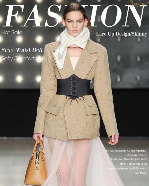 2PACKS JASGOOD Ayollar uchun korset kamarlari, keng bog'ichli charm belbog' liboslar uchun - 3