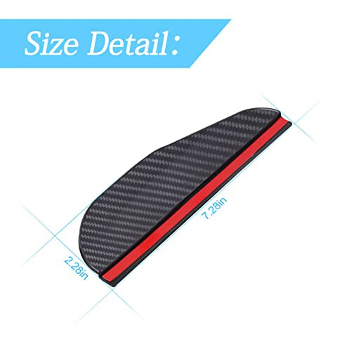 2PCS Smoke Visor Guards for Car Side Mirrors - Waterproof Carbon Fiber Auto Rain Eyebrows for Cars, Trucks and SUVs - Universal Fit (Black) - 2