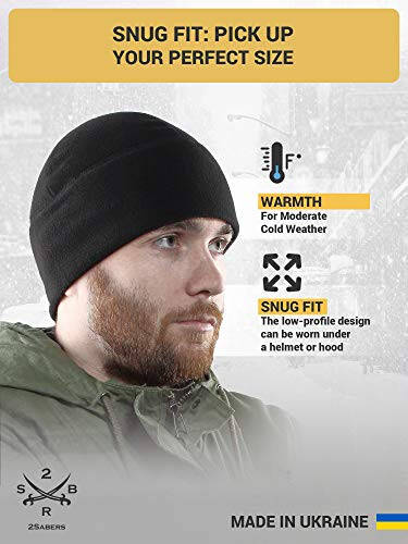 2SBR 2SABERS Fleece Winter Warm Watch Cap - Mens - Army Military Tactical Skull Beanie Hat - 3