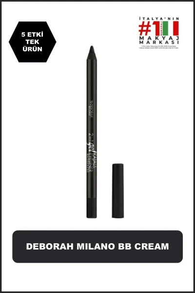 2in1 Gel Kajal & Eyeliner Pencil Göz Kalemi 01 Siyah - DEBORAH