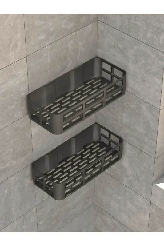 2шт Клейкая полка для ванной Комната шампунь мыло набор - 4