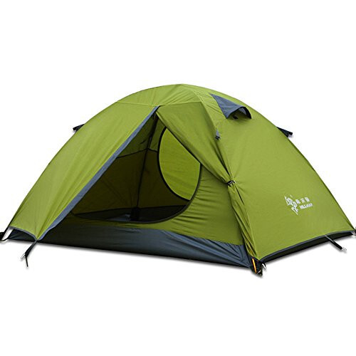 3-4 Season 2 Person Lightweight Backpacking Tent Windproof Camping Tent Awning Family Tent Two Doors Double Layer with Aluminum rods for Outdoor Camping Family Beach Hunting Hiking Travel - HILLMAN