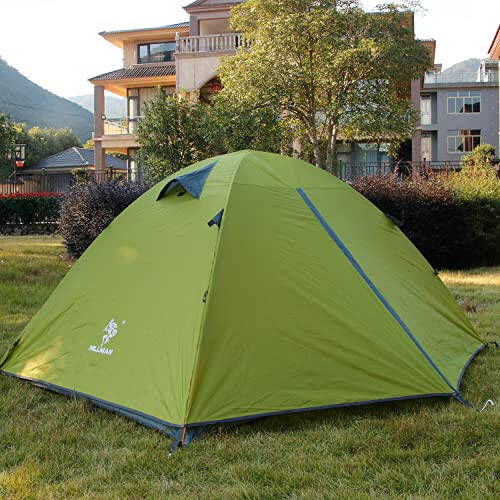 3-4 Season 2 Person Lightweight Backpacking Tent Windproof Camping Tent Awning Family Tent Two Doors Double Layer with Aluminum rods for Outdoor Camping Family Beach Hunting Hiking Travel - 3