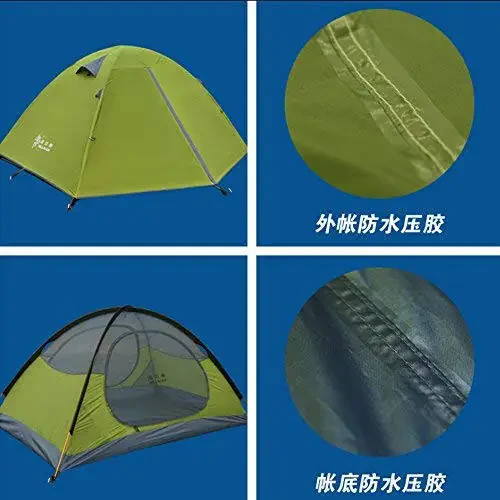 3-4 Season 2 Person Lightweight Backpacking Tent Windproof Camping Tent Awning Family Tent Two Doors Double Layer with Aluminum rods for Outdoor Camping Family Beach Hunting Hiking Travel - 3