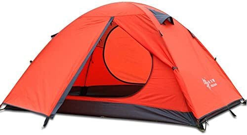 3-4 Season 2 Person Lightweight Backpacking Tent Windproof Camping Tent Awning Family Tent Two Doors Double Layer with Aluminum rods for Outdoor Camping Family Beach Hunting Hiking Travel 