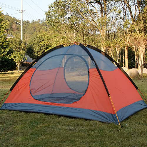 3-4 Season 2 Person Lightweight Backpacking Tent Windproof Camping Tent Awning Family Tent Two Doors Double Layer with Aluminum rods for Outdoor Camping Family Beach Hunting Hiking Travel - 4